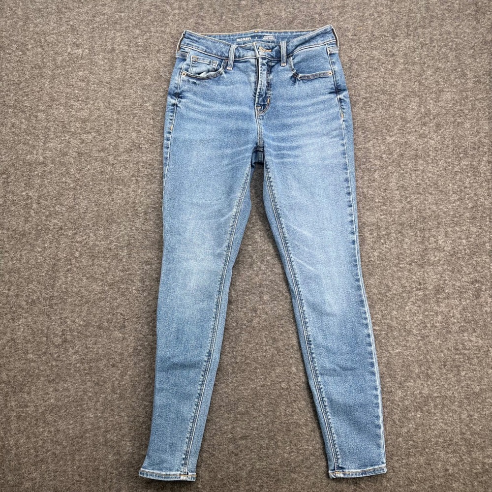 Old Navy Rockstar Super Skinny High Rise Jeans Medium Wash Blue Womens Size 2